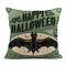 rouihot Set of 4 Linen Throw Pillow Covers 18x18 Inch Vintage Halloween Scaredy Cats Pumpkins Skeletons Home Decor Pillowcase Square Cushion Covers for Sofa Bed Couch